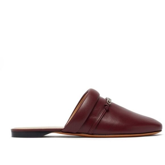 Givenchy Elba Slippers, 100% Lamb Leather Mules in Burgundy, New, Size 36 - Picture 5 of 13